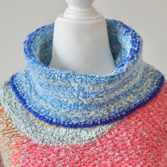 Sincerely Jules Rainbow Sharlene Cropped Bell-Sleeve Turtleneck Sweater Medium - Picture 4 of 7